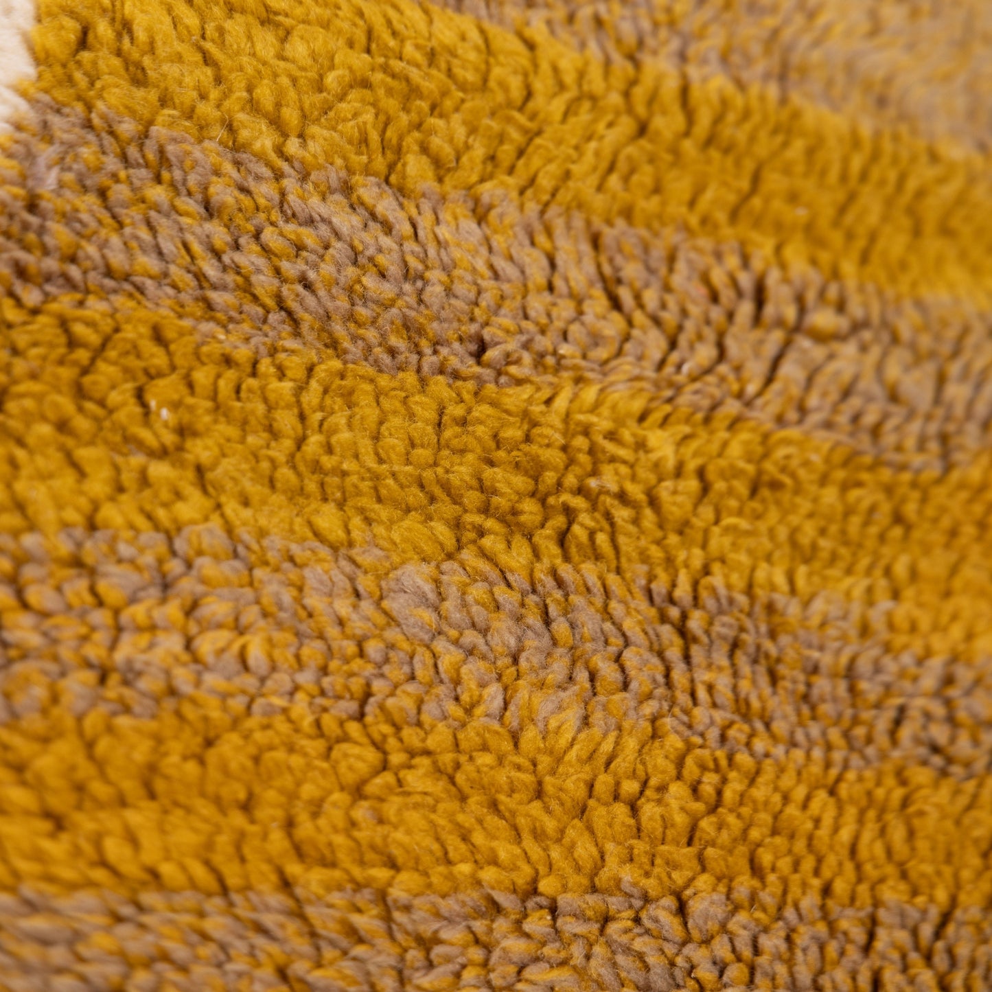 Handmade Mrirt Rug – 100% Wool Moroccan Berber Carpet – Mustard Yellow & Brown Geometric Rug – Luxury Boho & Modern Home Decor