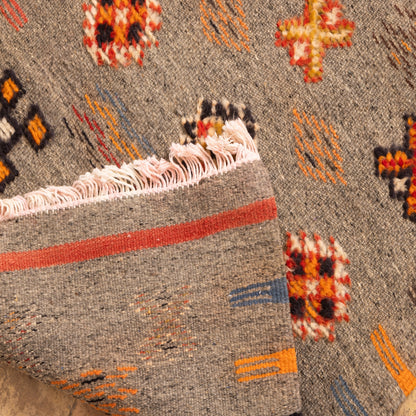 Moroccan Corridor Rug - Handwoven Berber Runner - Earthy Geometric Charm
