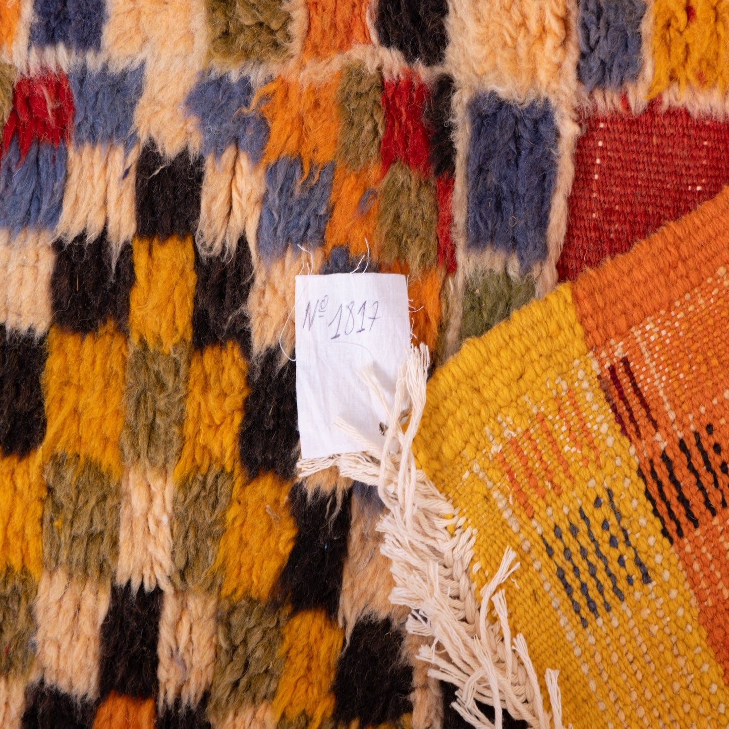 Handwoven Moroccan Akhnif Rug – Colorful Patchwork Design ; 7,55 ft / 4,59 ft