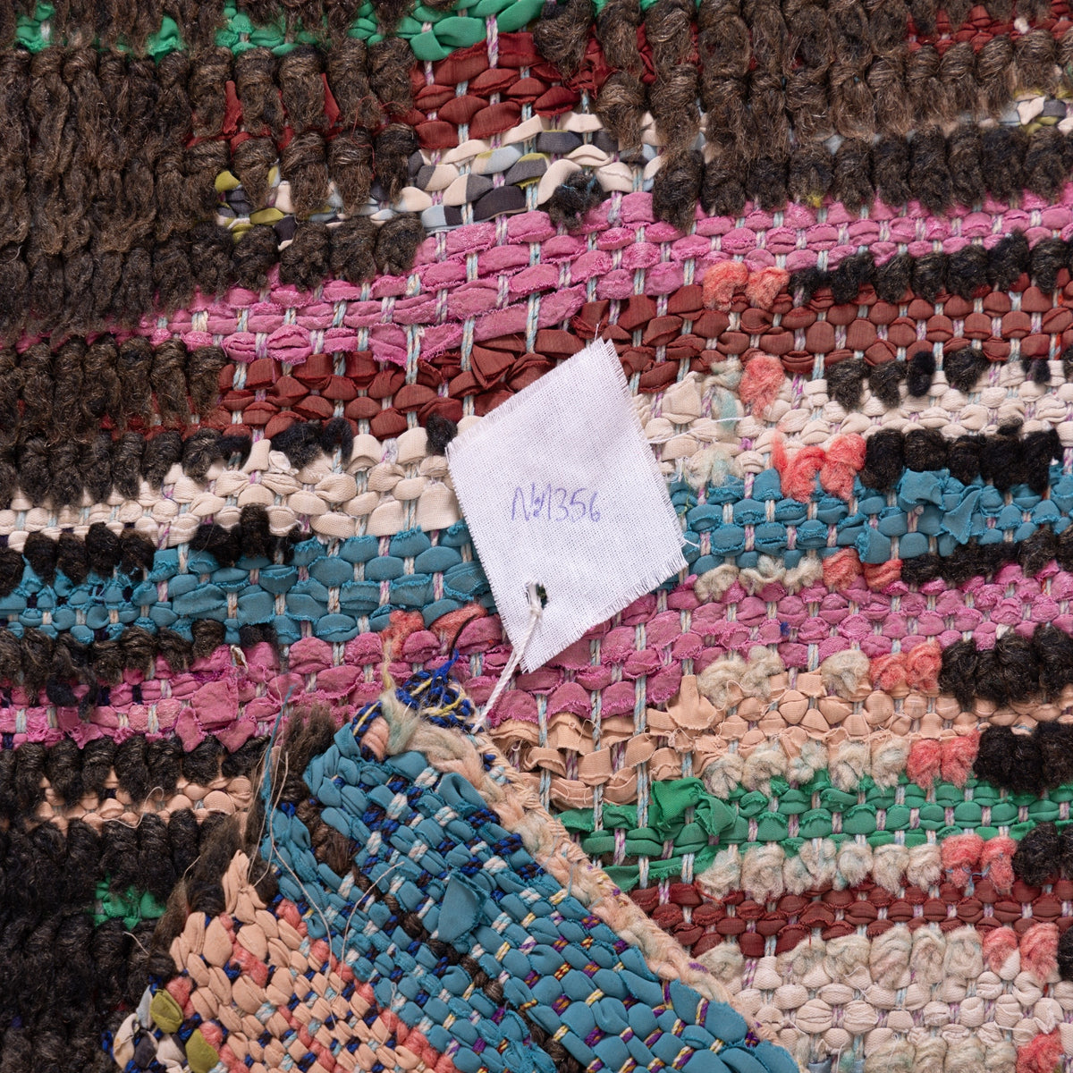 Vintage Moroccan Berber Rug – Unique Handwoven Wool Boucherouite with Geometric Tribal Motifs