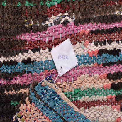 Vintage Moroccan Berber Rug – Unique Handwoven Wool Boucherouite with Geometric Tribal Motifs