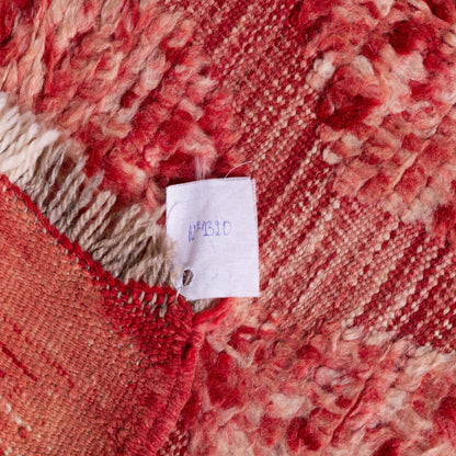 Handwoven Taznakht Moroccan Rug – 100% Wool Deep Red & Beige Zigzag Carpet – Authentic Berber Design – High Atlas Artisan Craftsmanship ; 7,05 ft / 3,94 ft