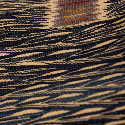 Midnight Blue Tribal Corridor Runner - Minimalist Moroccan Wool Rug