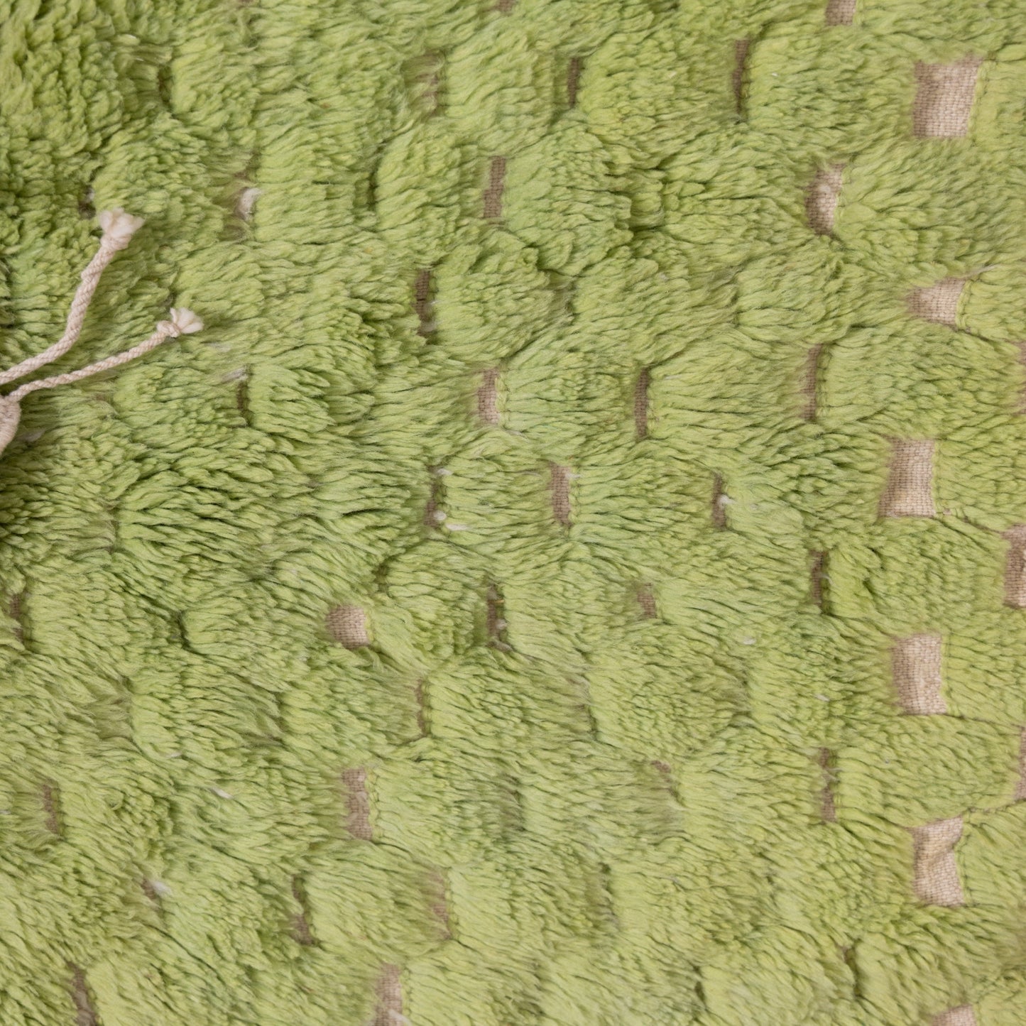 Handwoven Moroccan Wool Rug – Vibrant Green Boucherouite – Unique Artisan Boho Rug – Eco-Friendly Wool Carpet