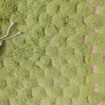Handwoven Moroccan Wool Rug – Vibrant Green Boucherouite – Unique Artisan Boho Rug – Eco-Friendly Wool Carpet