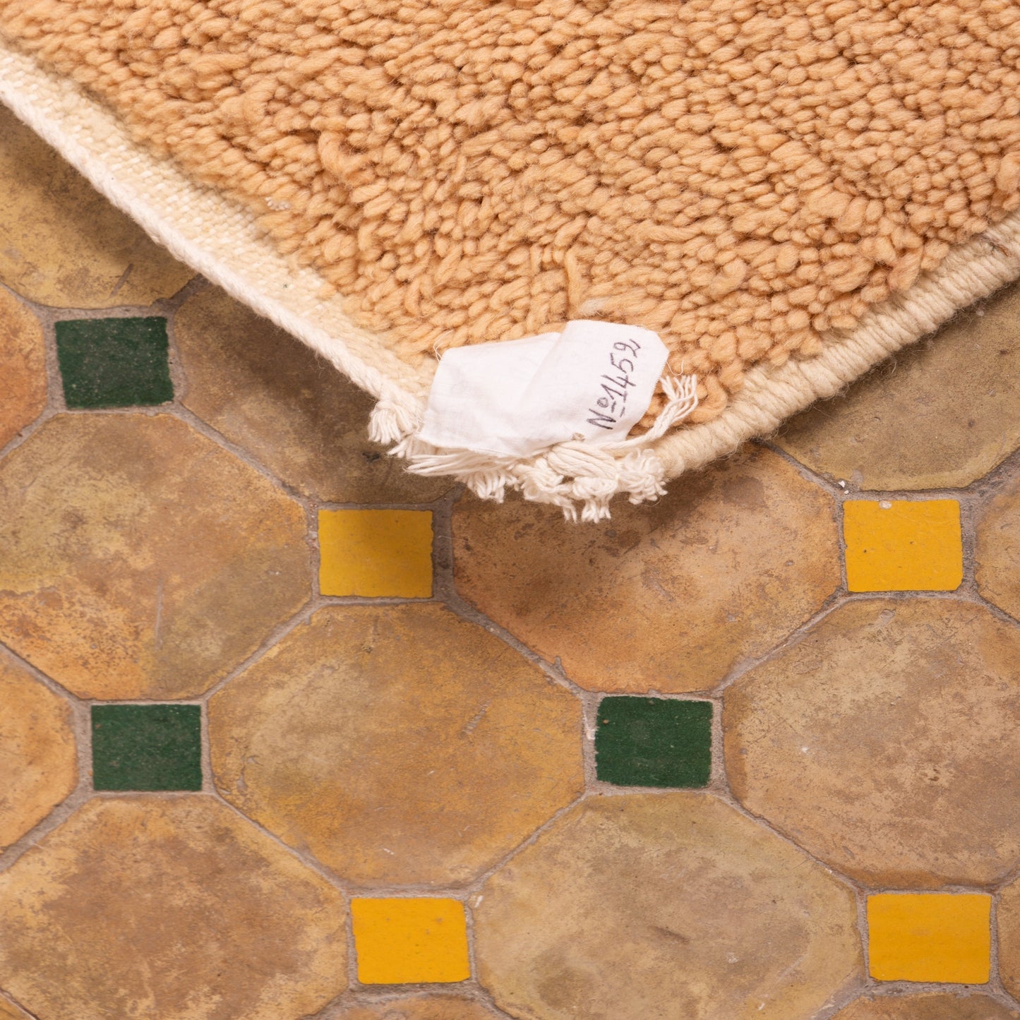 Handwoven Moroccan Wool Runner Rug - Earthy Brown, Yellow, and Gray - Abstract Geometric Design - 80% Wool 20% Cotton