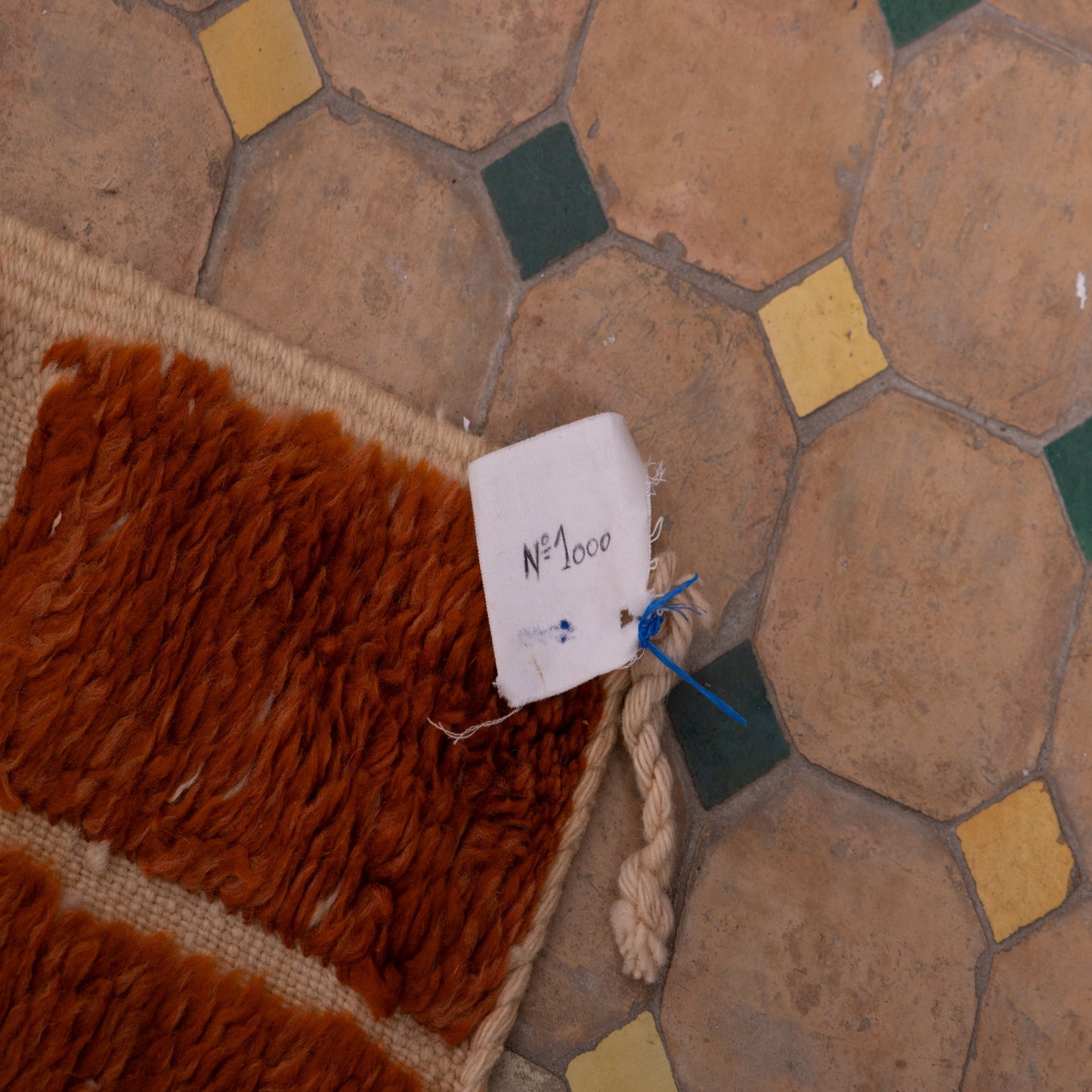 Handwoven Moroccan Mrirt Rug – Luxurious High-Pile Wool Berber Carpet in Warm Terracotta Orange