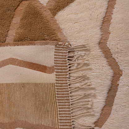 Handwoven Moroccan Mrirt Wool Rug – Earth-Tone Abstract Geometric Design