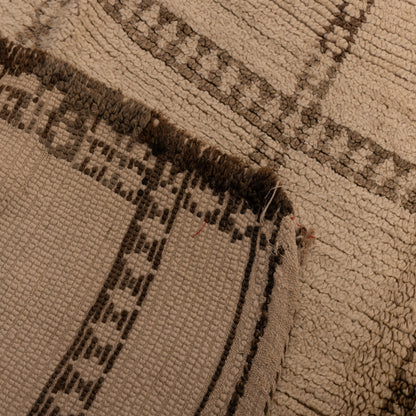 Vintage Moroccan Zanafi Rug | Flatweave Wool Rug | Handmade Berber Kilim | Neutral Grid Pattern | Natural Wool Area Rug | 100% Wool ; 7,87 ft  / 6,89 ft