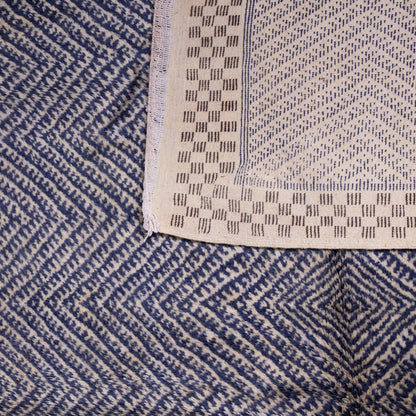 Handwoven Taznakht Moroccan Rug – 100% Wool Black & Blue Geometric Carpet – Authentic Berber Craftsmanship – High Atlas Artisan Weaving ;  8,86 ft / 5,09 ft