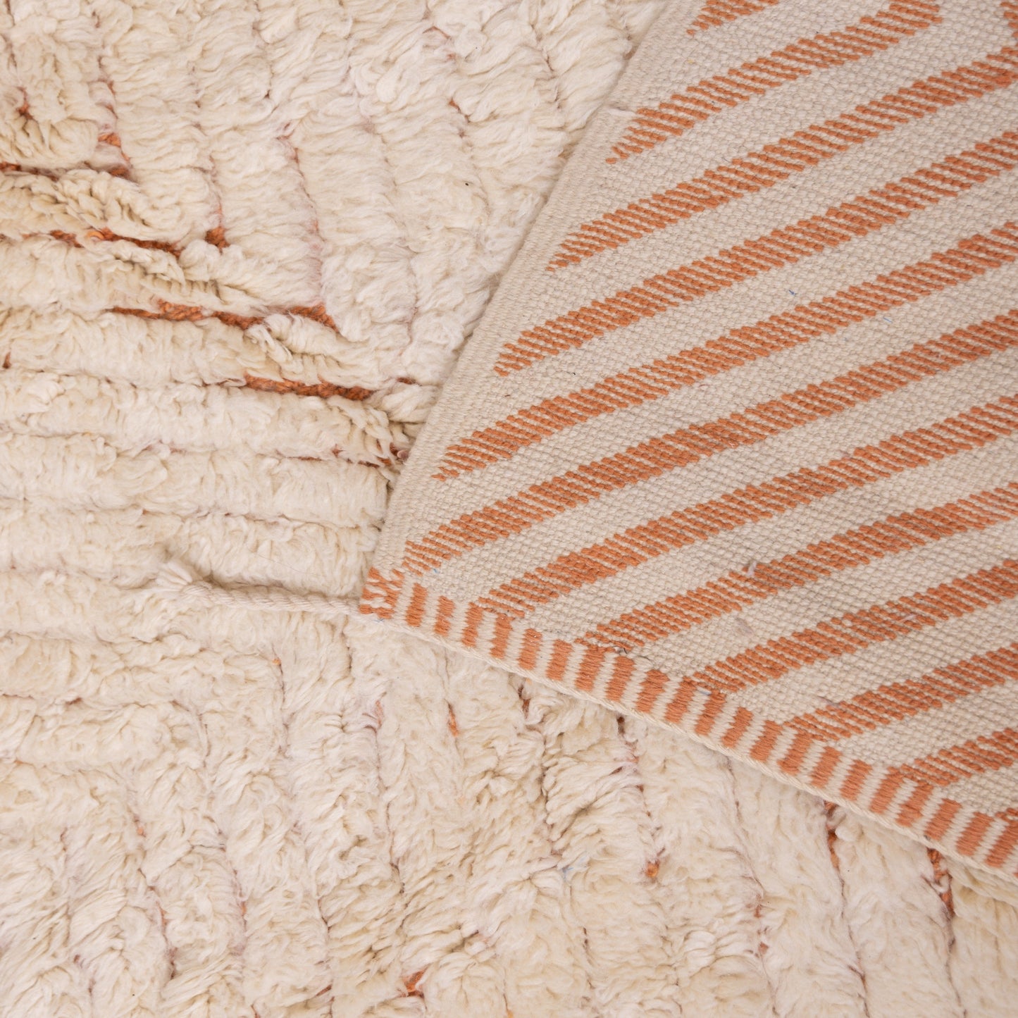 Luxurious Handmade Moroccan Mrirt Rug – Soft High-Pile Wool Berber Carpet in Neutral Tones