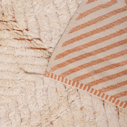Luxurious Handmade Moroccan Mrirt Rug – Soft High-Pile Wool Berber Carpet in Neutral Tones