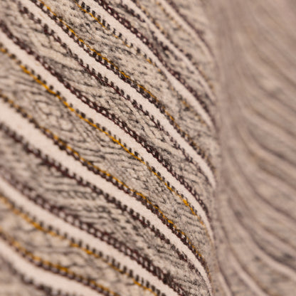 Large Vintage Moroccan Handira Wool Rug | Authentic Berber Striped Blanket | Handmade Tribal Textile ; 11,81 ft / 5,58 ft