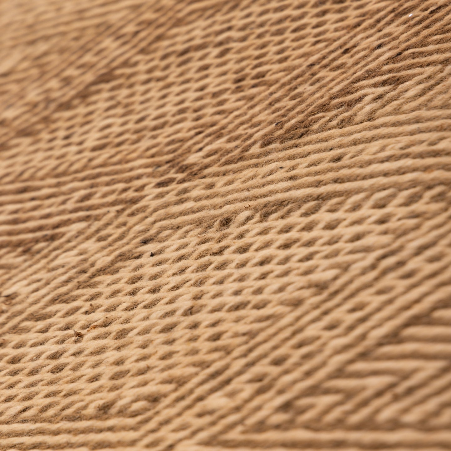 Natural Wool Corridor Runner - Handwoven Moroccan Rug in Beige & Brown