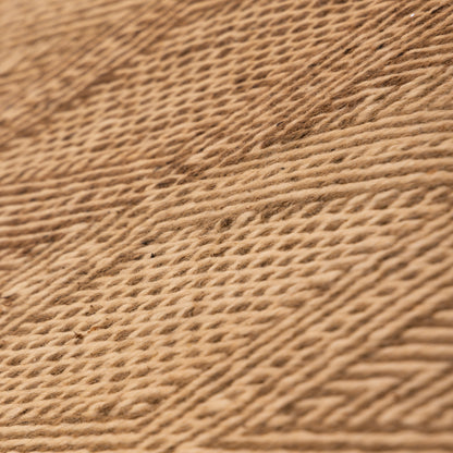 Natural Wool Corridor Runner - Handwoven Moroccan Rug in Beige & Brown
