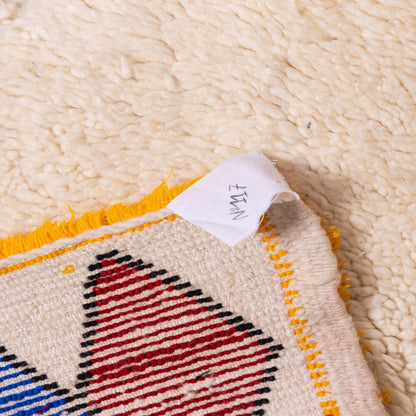 Colorful Moroccan Azilal Rug | Handwoven Berber Wool Carpet | Vibrant Bohemian Statement Piece ;  7,22 ft / 6,07 ft