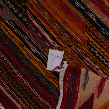 Handwoven Moroccan Akhnif Rug – Authentic Wool & Cotton Berber Carpet ; 2,55 ft /  1,55 ft