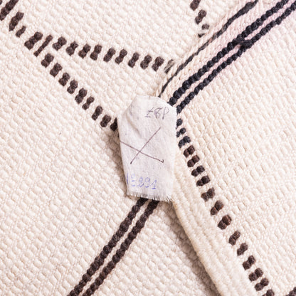 Authentic Moroccan Beni Ourain Rug | Handwoven Wool Berber Carpet with Diamond Grid & Framed Border ;  8,53 ft / 5,58 ft