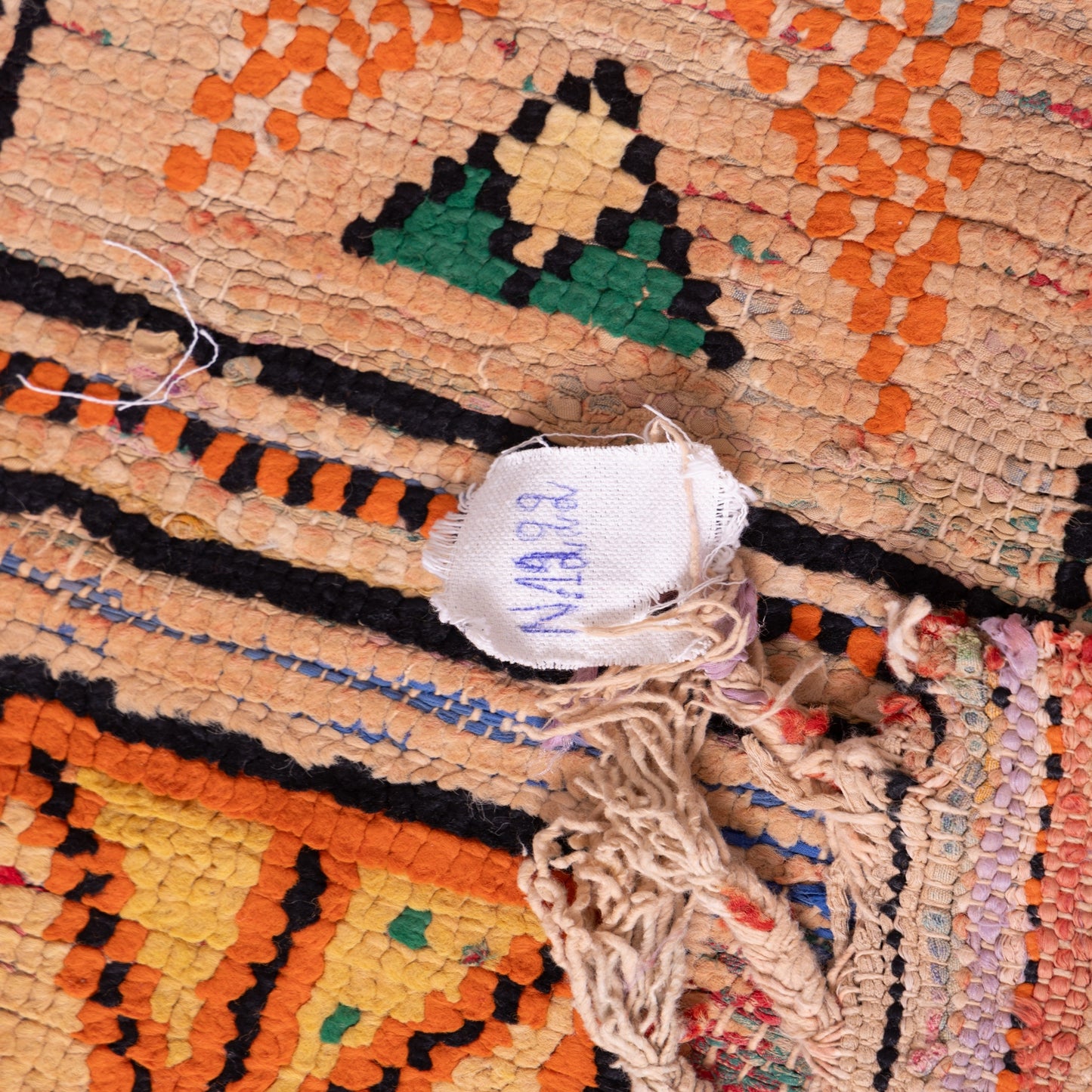 Vintage Moroccan Handwoven Kilim Rug – Unique Berber Geometric Tapestry in Earthy Tones