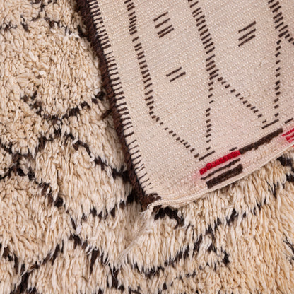 Handmade Beni Ourain Rug – Authentic Moroccan Wool Carpet – Tribal Berber Design – Soft & Plush Area Rug – Bohemian & Minimalist Home Decor ; 11,15 ft / 5,91 ft