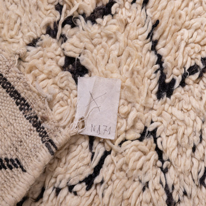 Vintage Moroccan Beni Ourain Rug – Handmade Wool Berber Carpet – Geometric Diamond Design ; 9,51 ft /  6,56 ft