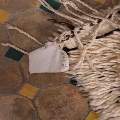 Vintage Moroccan Beni Ourain Rug – Authentic Handwoven Wool Berber Carpet ;  12,14 ft /  5,91 ft