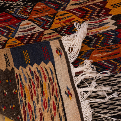 Moroccan Corridor Rug - Handwoven Runner - Tribal Patchwork Design