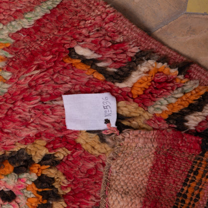 Vintage Moroccan Berber Rug – Handmade Boucherouite Tribal Carpet – Authentic Boho Chic Wool Rug