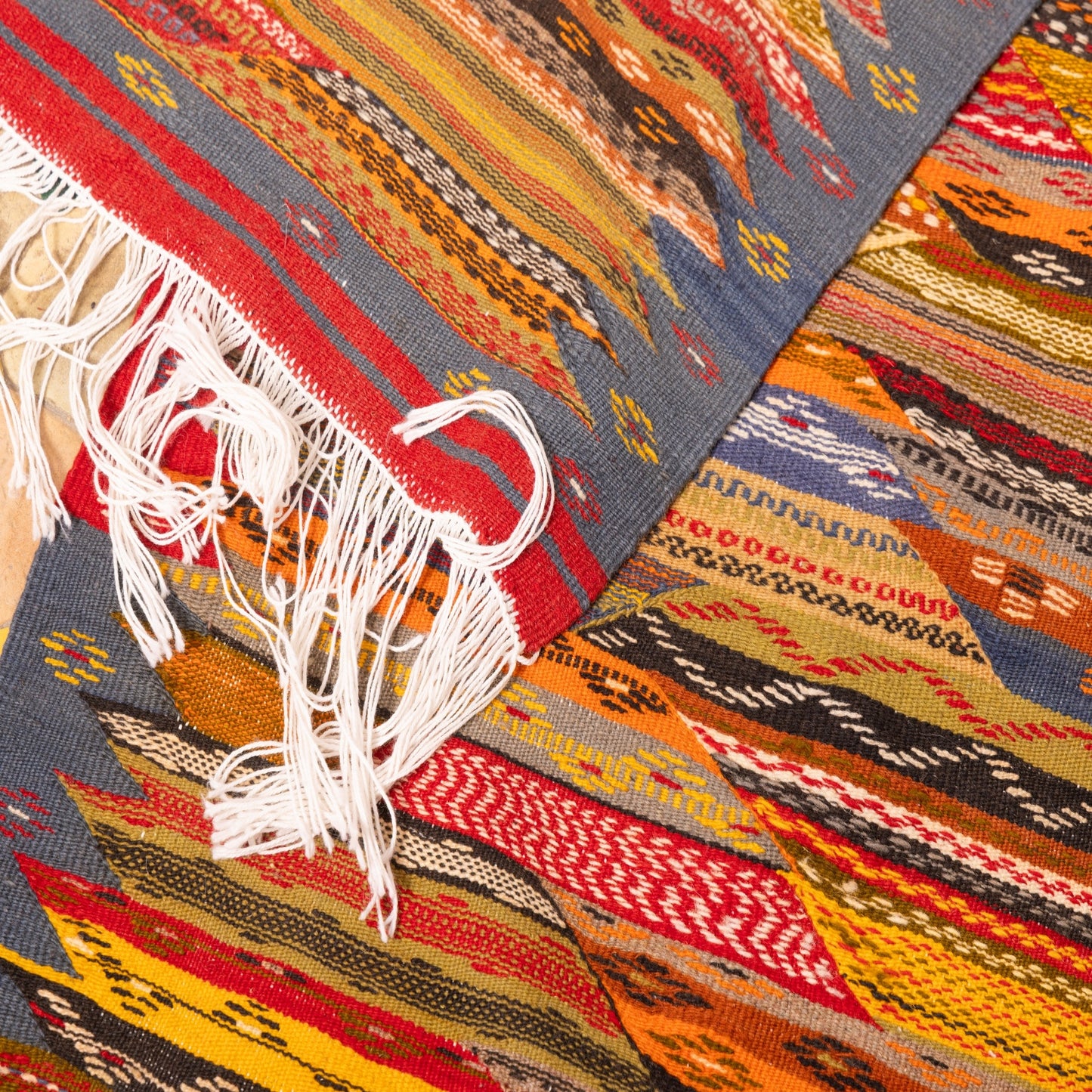 Moroccan Corridor Rug - Handwoven Runner - Earth-Tone Berber Patchwork Style