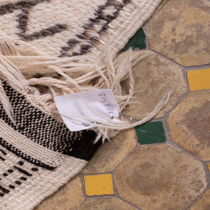 Handmade Moroccan Beni Ourain Rug – Authentic Wool Berber Carpet – Geometric Diamond Design – Minimalist & Boho Home Decor ; 9,19 ft / 5,91 ft