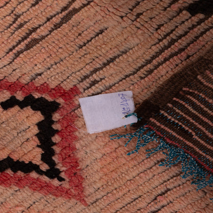 Vintage Moroccan Boujad Rug – Handwoven Wool with Tribal Diamond Patterns – Authentic Berber Art