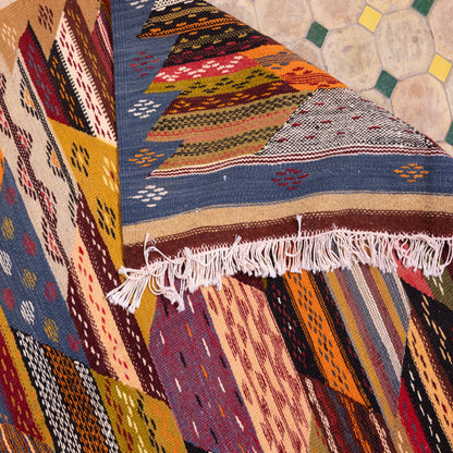 Handwoven Moroccan Akhnif Rug – A Bohemian Masterpiece ; 4,76 ft / 3,44 ft