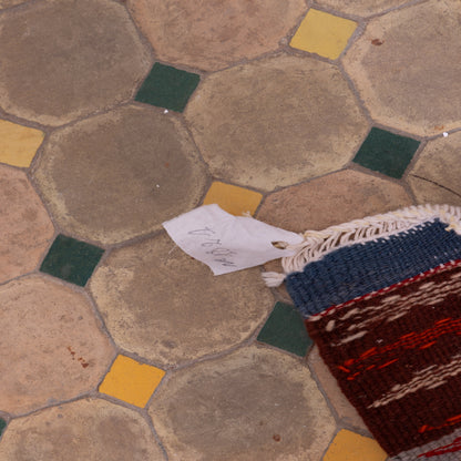 Handwoven Moroccan Akhnif Runner Rug – Vibrant Geometric Design ; 6,73 ft  / 1,97 ft