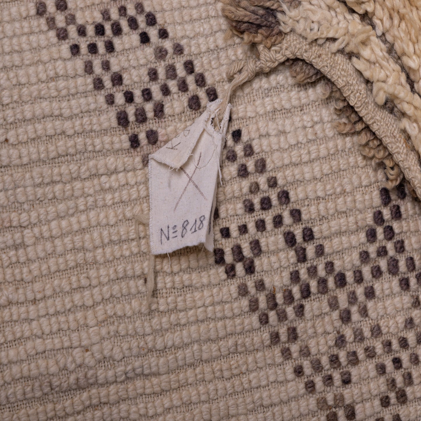 Large Vintage Beni Ourain Moroccan Rug | Handwoven Wool Berber Carpet ; 11,48 ft / 6,23 ft