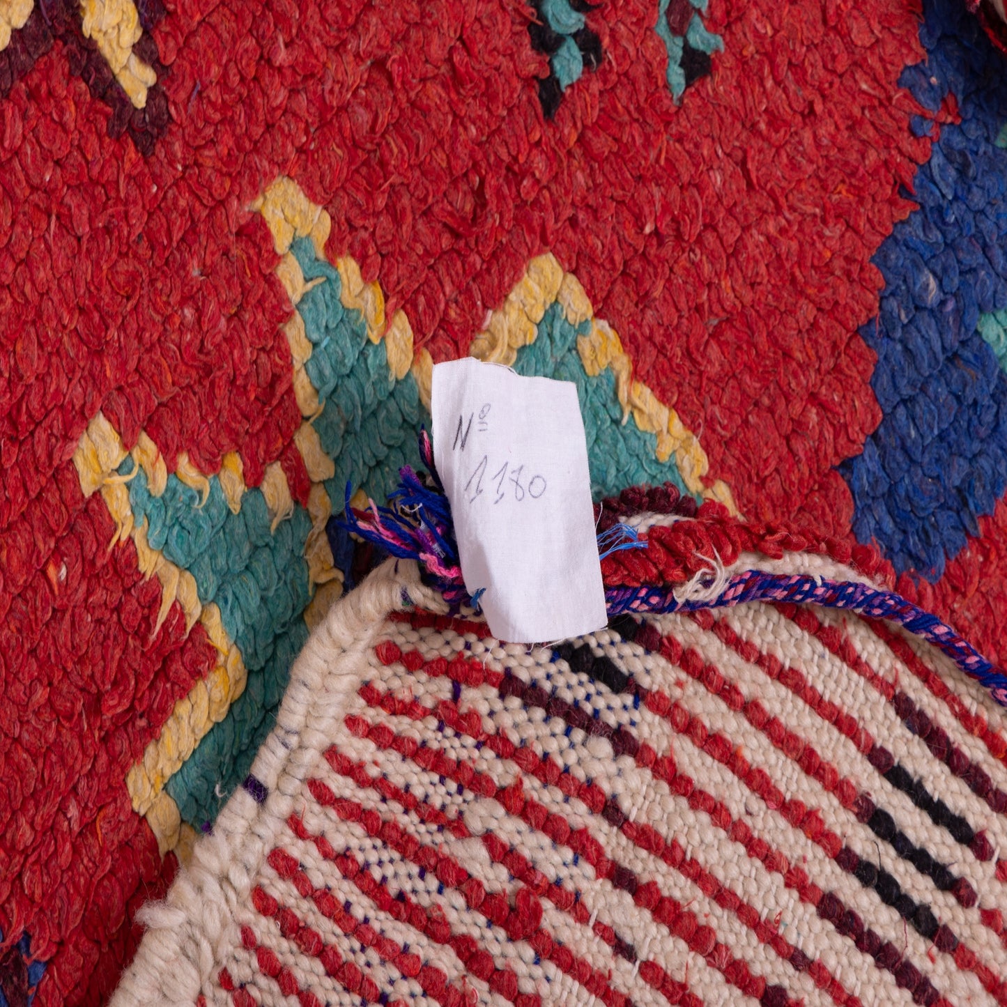 Bold Vintage Moroccan Taznakht Rug - Red Field with Tribal Medallions & Geometric Symbols