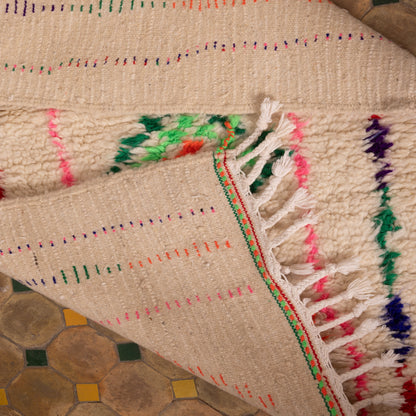 Small Moroccan Azilal Rug - Handwoven Wool Runner with Colorful Diamonds - Berber Tribal Wall Hanging or Floor Mat