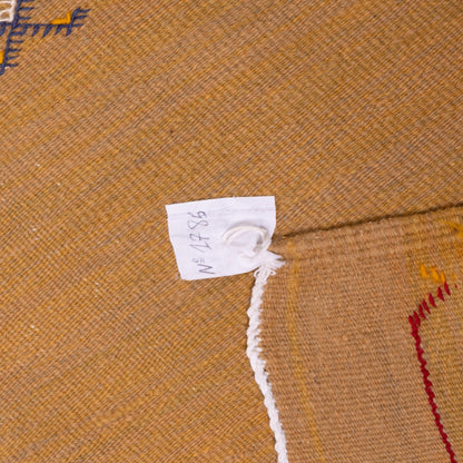 Handwoven Moroccan Akhnif Rug – Golden Berber Wool Carpet ; 8,37 ft / 5,09 ft