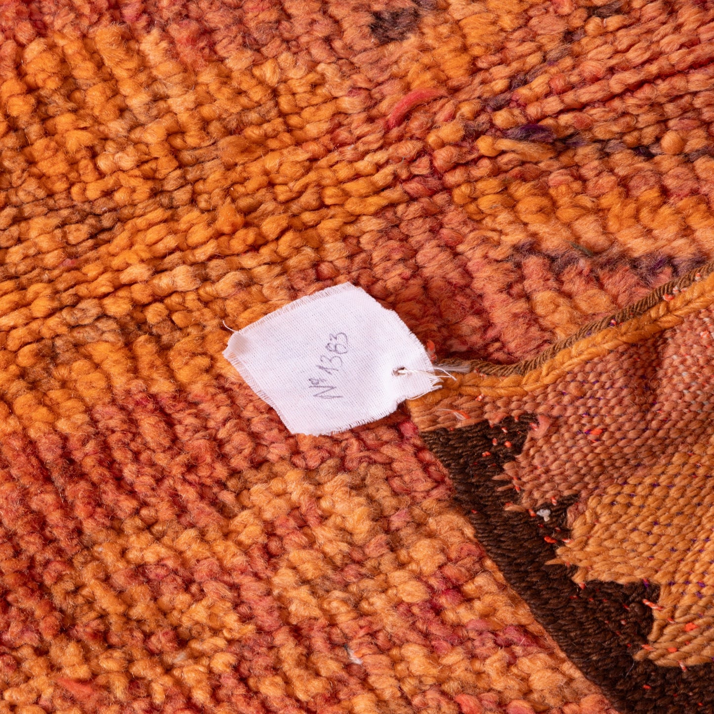 Vintage Rehamna Moroccan Rug – Handwoven Berber Wool Carpet in Warm Earthy Tones ; 11,98 ft / 4,27 ft 