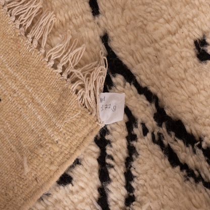 Neutral Black and White Azilal Rug - Handmade Moroccan Wool Berber Carpet - 80% Wool 20% Cotton - Minimalist Boho Decor