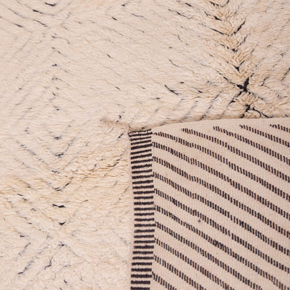 Authentic Mrirt Rug – Handmade Moroccan Wool Carpet – Minimalist Geometric Berber Rug – Luxury Soft & Thick Wool Area Rug