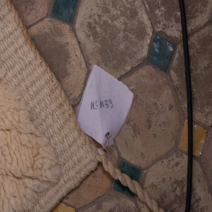 Handmade Mrirt Rug – 100% Wool Moroccan Berber Carpet – Cream Textured Chevron Wool Rug – Luxury Minimalist & Modern Home Decor