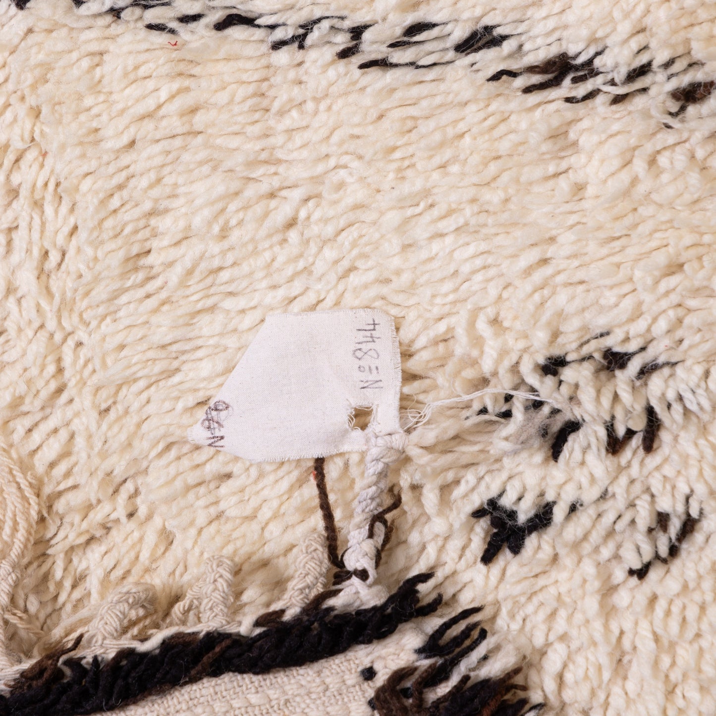 Vintage Moroccan Beni Ourain Rug – Handwoven Wool Berber Carpet – Unique Tribal Diamond Design ;  7,87 ft / 6,73 ft