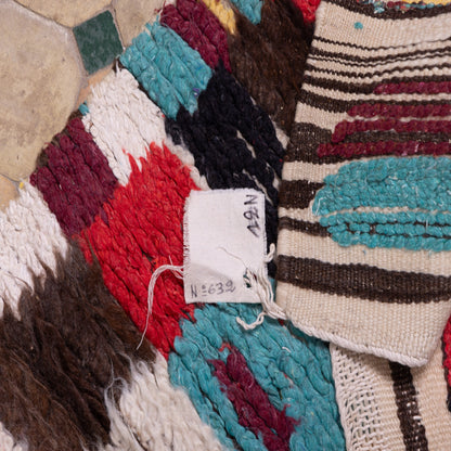 Vintage Moroccan Azilal Rug with Patchwork Geometry