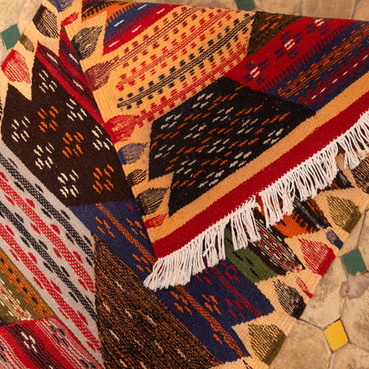 Moroccan Corridor Rug - Handwoven Runner - Chevron Patchwork Style