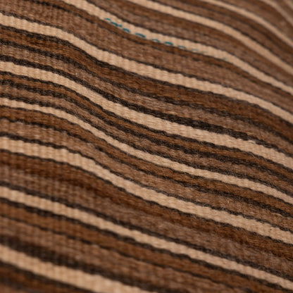 Vintage Moroccan Wool Blanket | Handwoven Berber Striped Throw | Nomadic Kilim Rug ; 7,55 ft / 4,10 ft