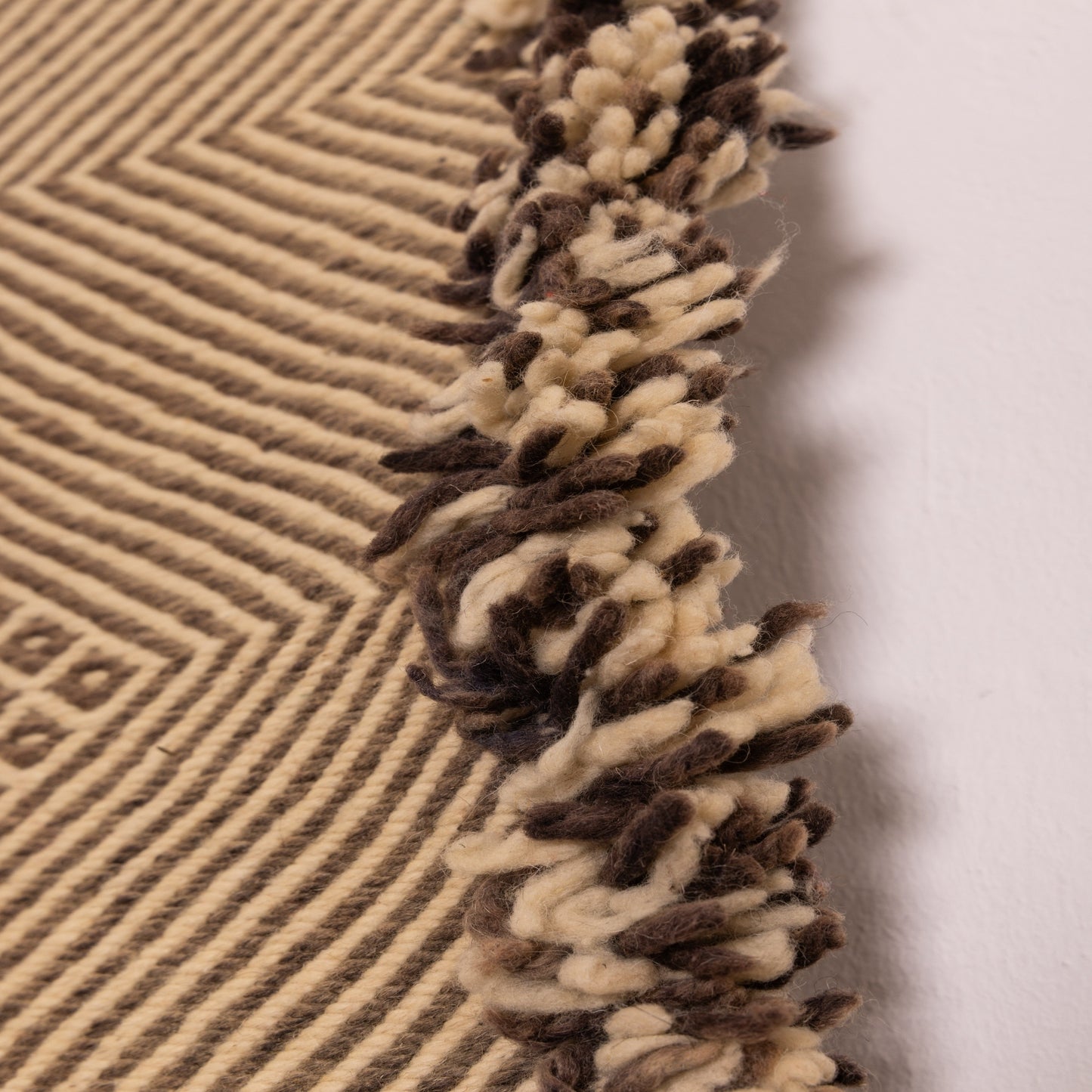 Monochrome Diamond Corridor Runner - Handwoven Wool Hallway Rug