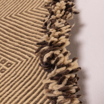 Monochrome Diamond Corridor Runner - Handwoven Wool Hallway Rug