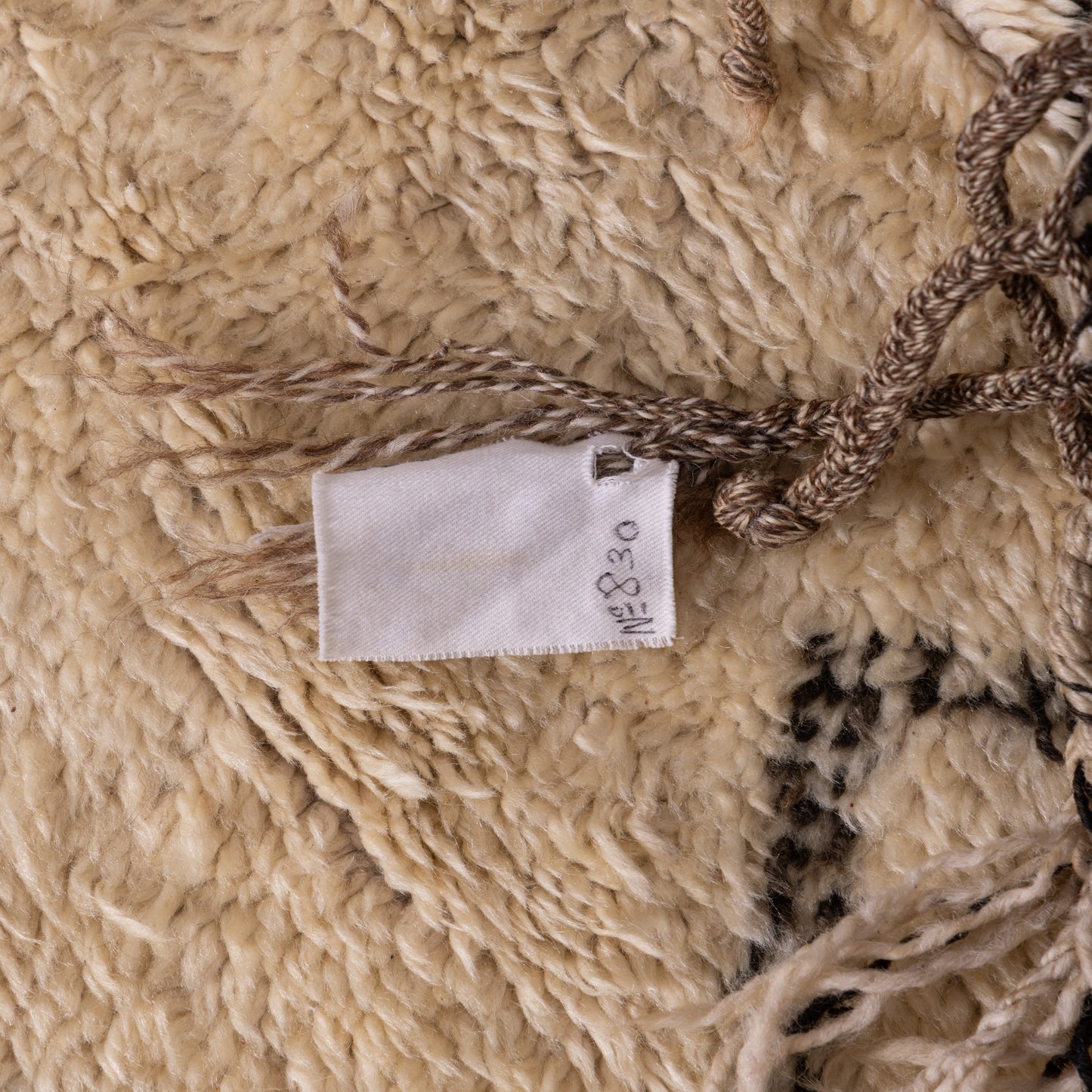 Handmade Beni Ourain Rug – Authentic Moroccan Wool Carpet – Geometric Berber Rug – Minimalist Boho Area Rug – Soft & Plush Wool Rug ; 13,45 ft / 6,73 ft