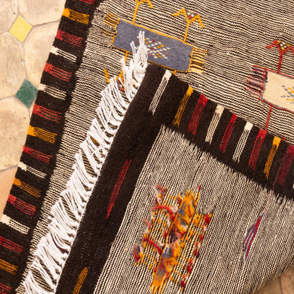 Moroccan Corridor Rug - Handwoven Runner - Desert Symbolism Design