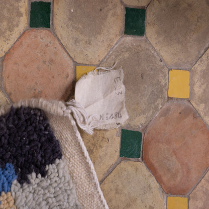 Handmade Boujad Moroccan Rug – Vintage Berber Wool Carpet – Unique Tribal Geometric Design